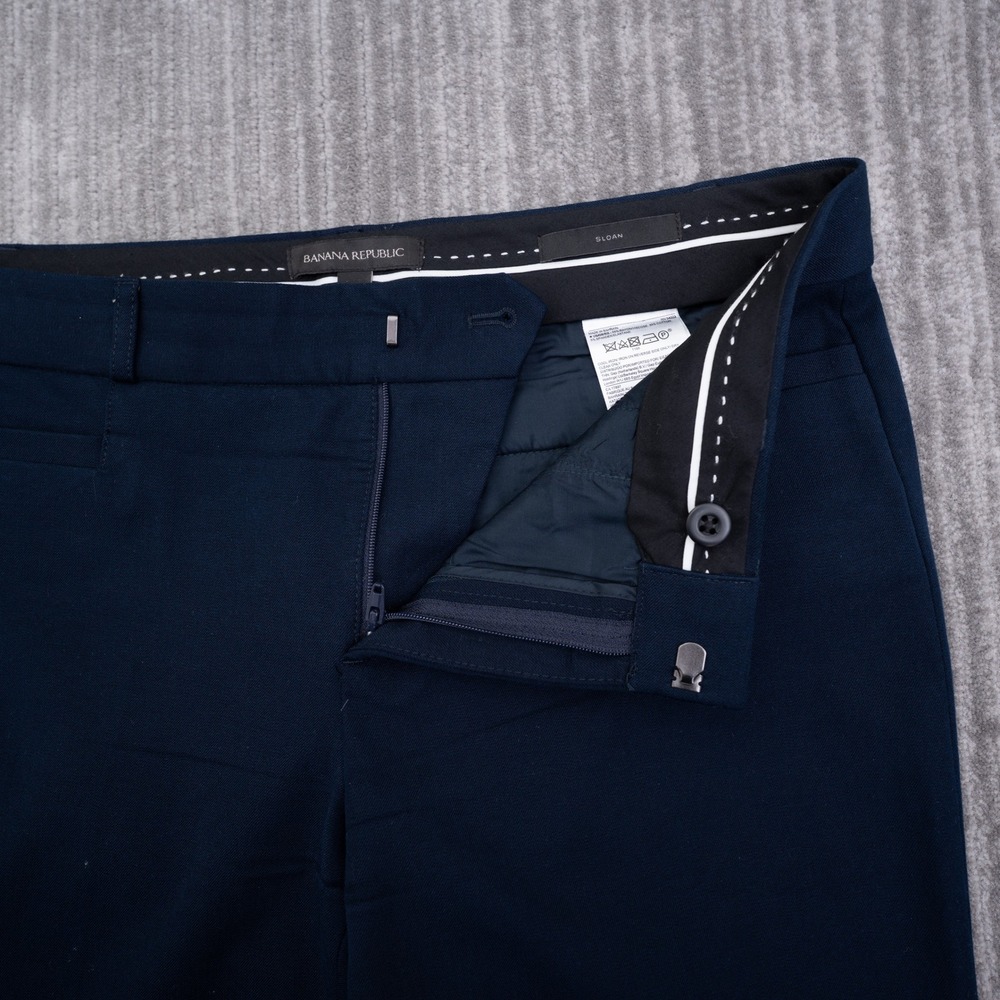 Banana Republic Sloan Navy Blue Slim Leg Dress Pants Womens Size 8 Bi-Stretch - Picture 7 of 9